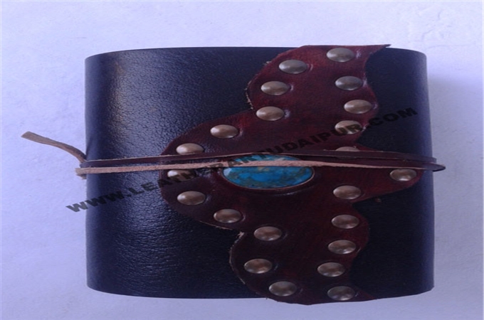 Art Leather Journal : Flap Stone Leather Journa