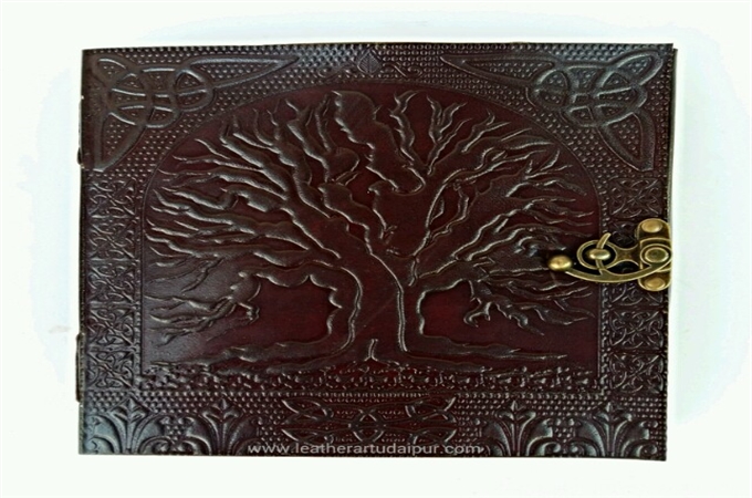 Art Leather Journal : tree of life art leather journal 
